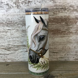 Horse Paper Quilling Art 20 oz Skinny Tumbler  Front View