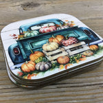 Fall Pumpkin Truck Set of 4 Hardboard Coasters