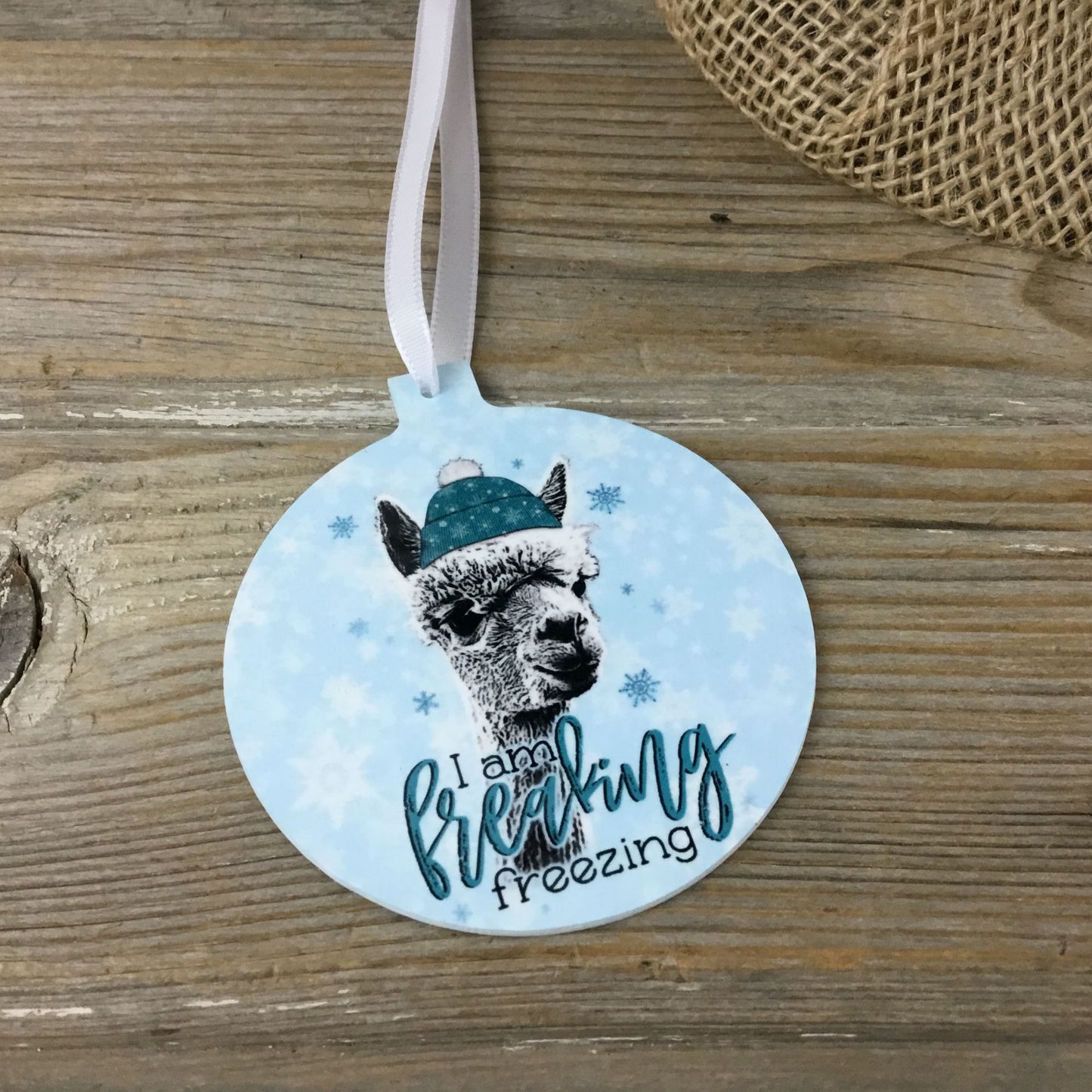 I am Freaking Freezing Winter Alpaca Christmas Ornament