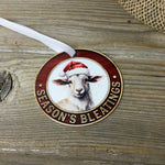 Season's Bleatings Goat Christmas Ornament