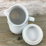 Corelle Coordinates Stoneware Enhancement Creamer and Sugar Bowl White Swirl