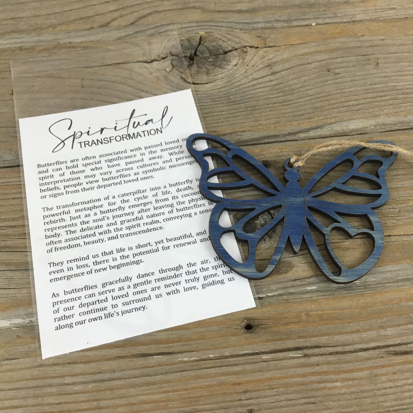 Butterfly Story Card Christmas Ornament – Laser Cut Wood Ornament