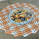 Vintage Orange Truck Fall Wind Spinner 10"