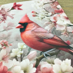 Male Cardinal and Flowers Garden Flag