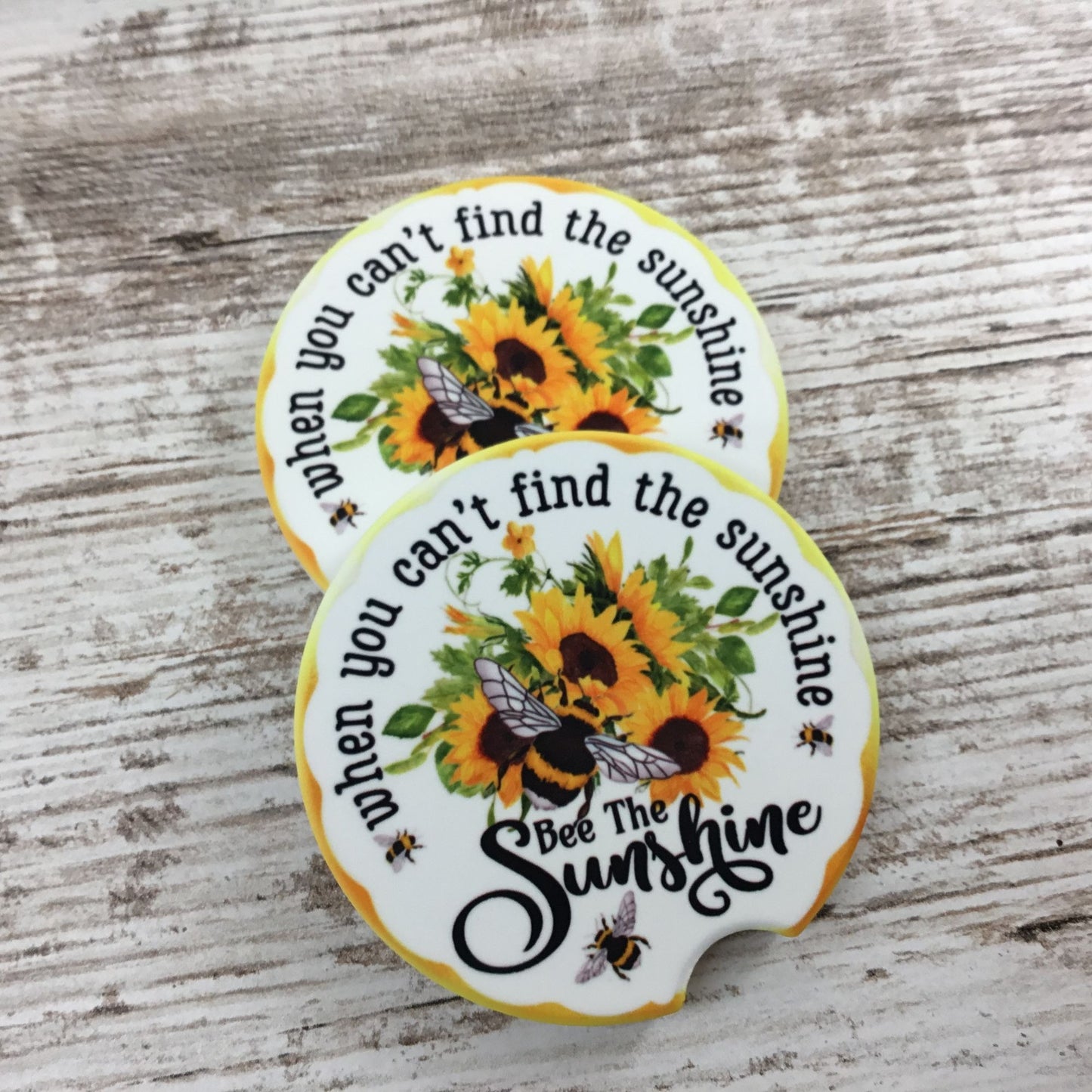 When You Can't Find the Sunshine Bee the Sunshine Car Coasters