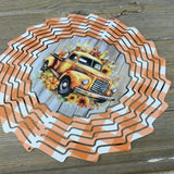 Vintage Orange Truck Fall Wind Spinner 10"