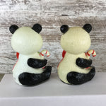 Vintage Panda Bear Christmas Stocking Holder GiftCo Set of 2