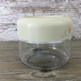 Forever Yours Clear Glass Canister with Ivory Lid w/ Pink Hearts by Gemco USA