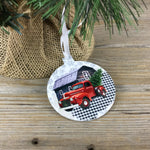 Red Truck Christmas Ornament Double Sided