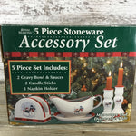 Royal Seasons Snowman 5 Piece Stoneware Accessory Set 