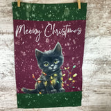 Black Cat Meowy Christmas Garden Flag