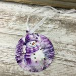 Pretty in Pink Snowman Christmas Ornament