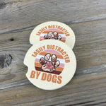Easily Distracted by Dogs Car Coasters Set of 2