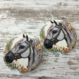 Floral Horse Paper Quilling Art Car Coasters - Set of 2