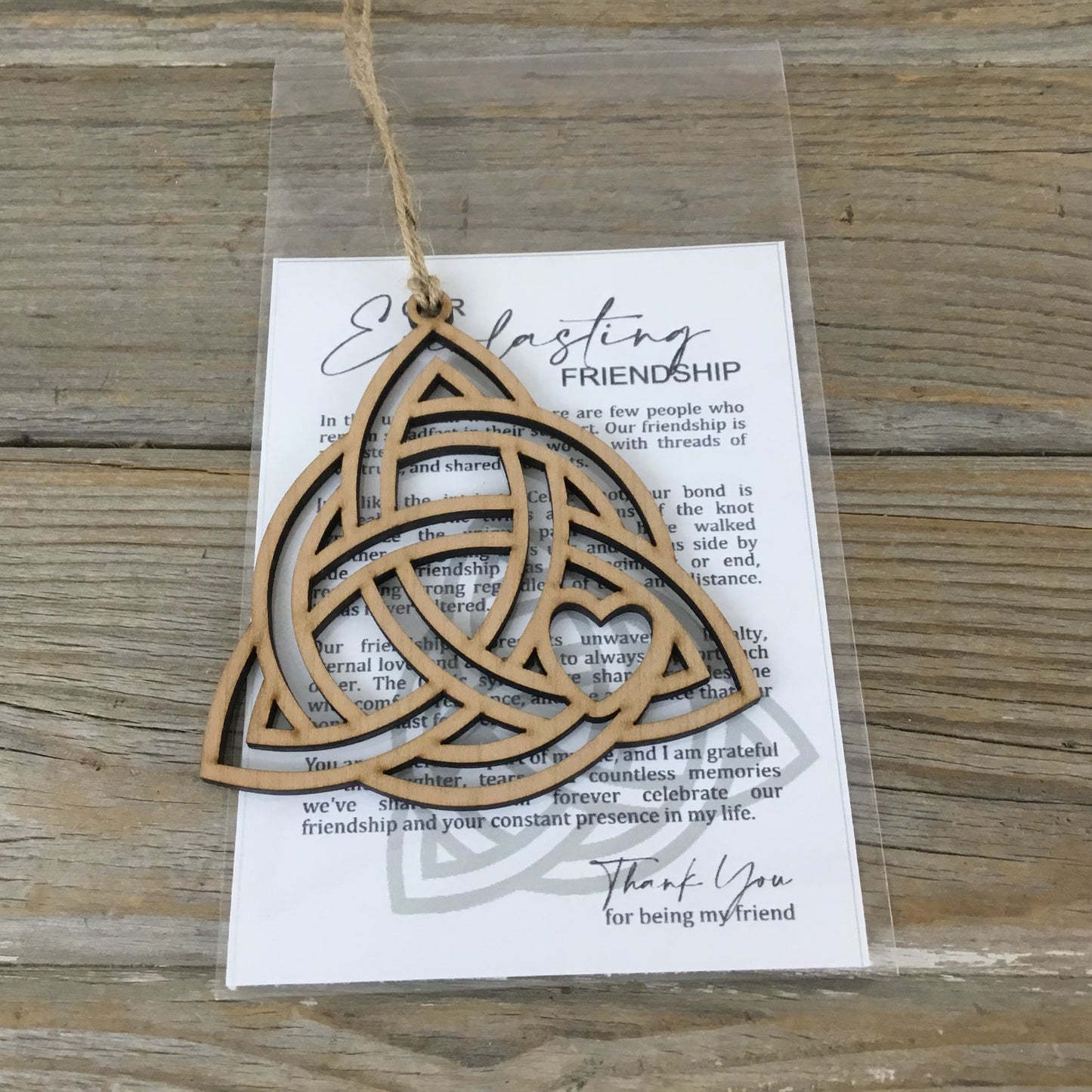 Celtic Knot of Friendship Story Card Christmas Ornament