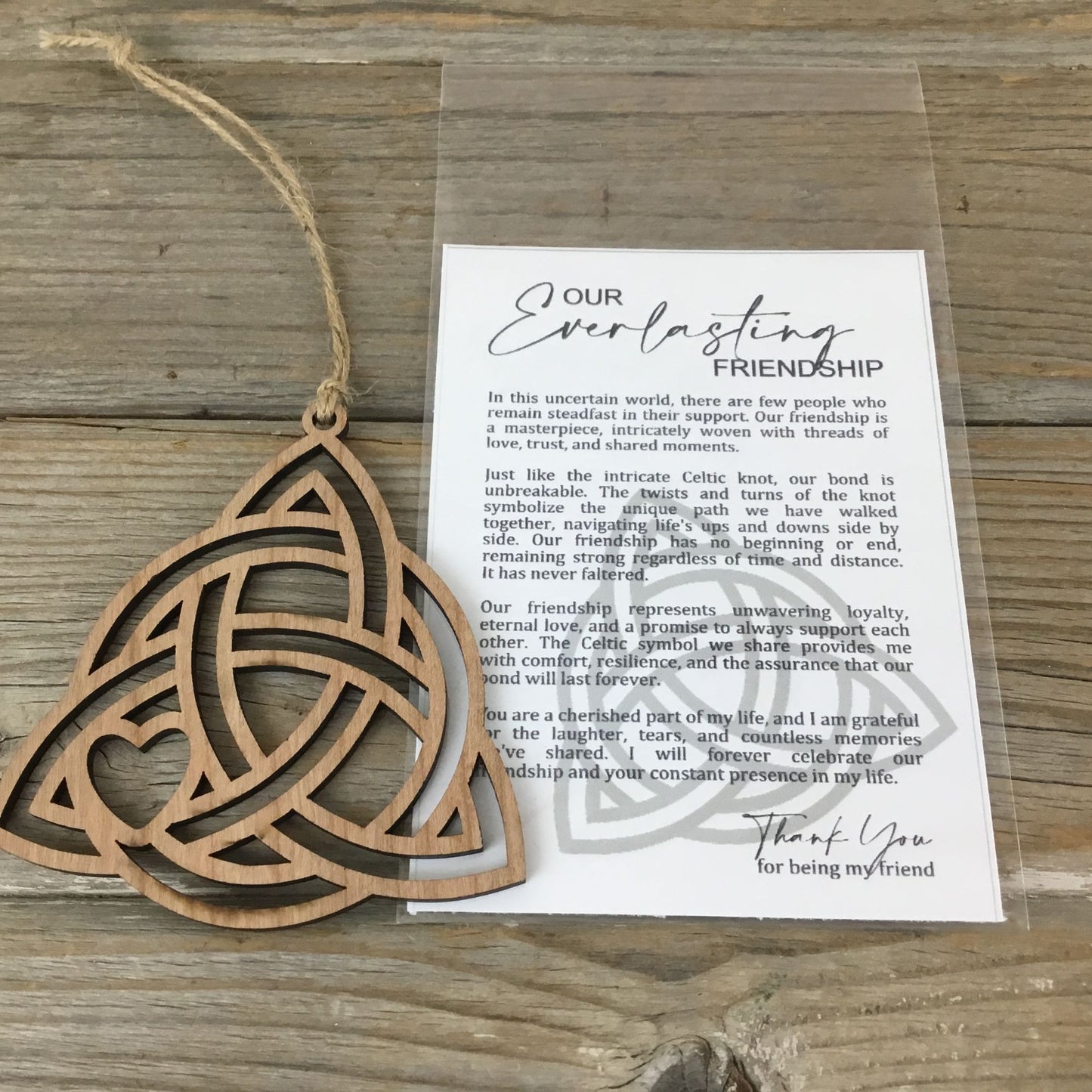 Celtic Knot of Friendship Story Card Christmas Ornament