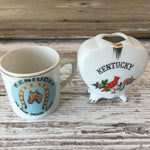 Kentucky Souvenirs - Toothpick Holder and Handled Shot Glass Blue Grass State