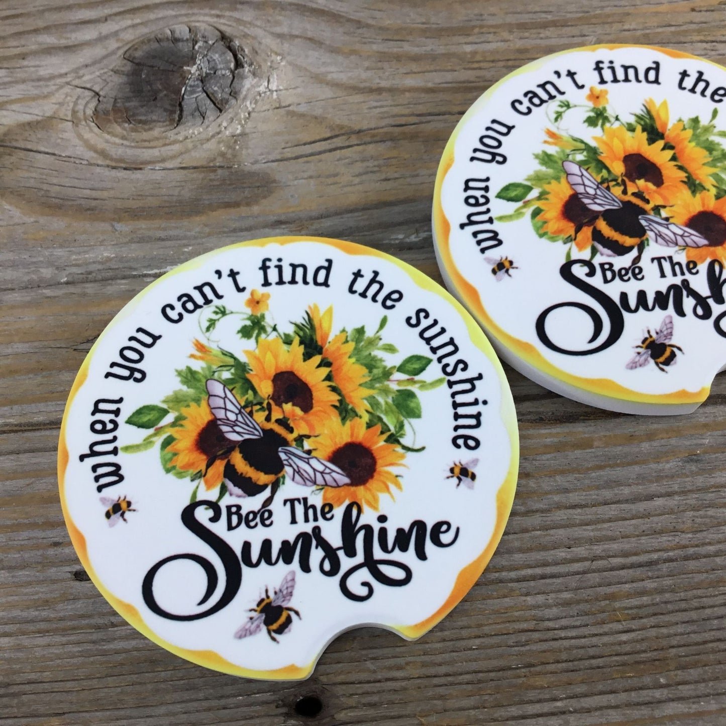 When You Can't Find the Sunshine Bee the Sunshine Car Coasters