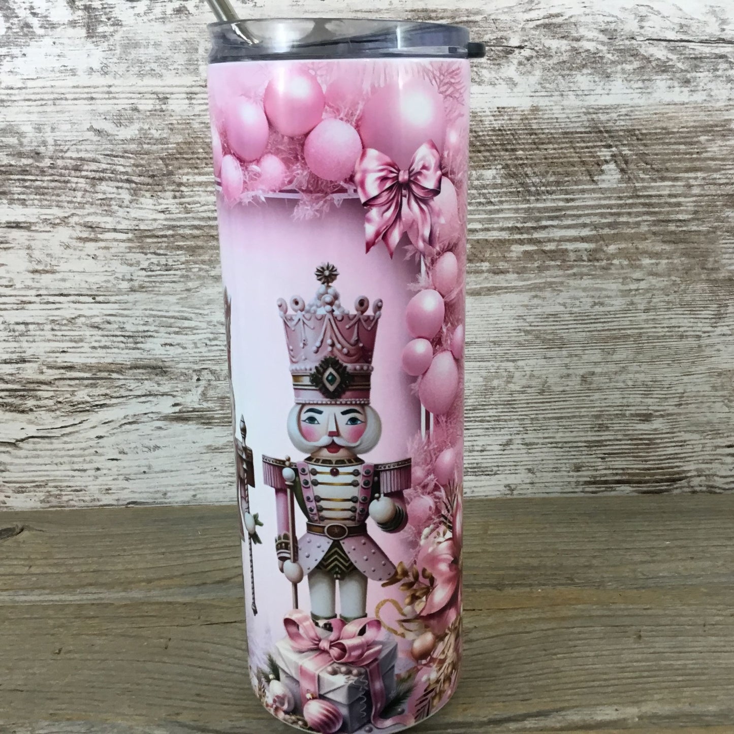 Pink Nutcrackers Christmas 20 oz Skinny Tumbler