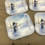 Snowman Winter Wonderland Set of 4 Wooden Coasters