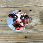 Wide Eyed Cow Funny Car Coasters