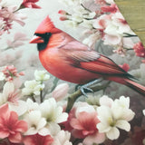 Male Cardinal and Flowers Garden Flag