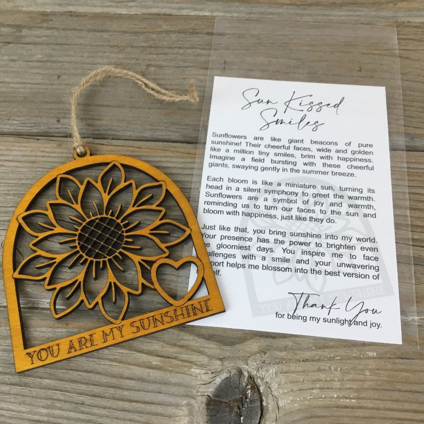 Sunflower Story Card Christmas Ornament