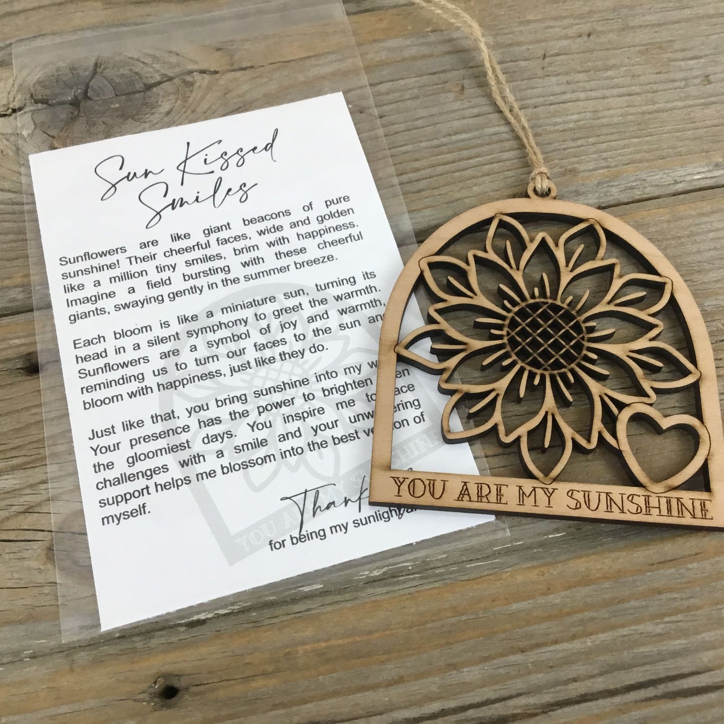 Sunflower Story Card Christmas Ornament