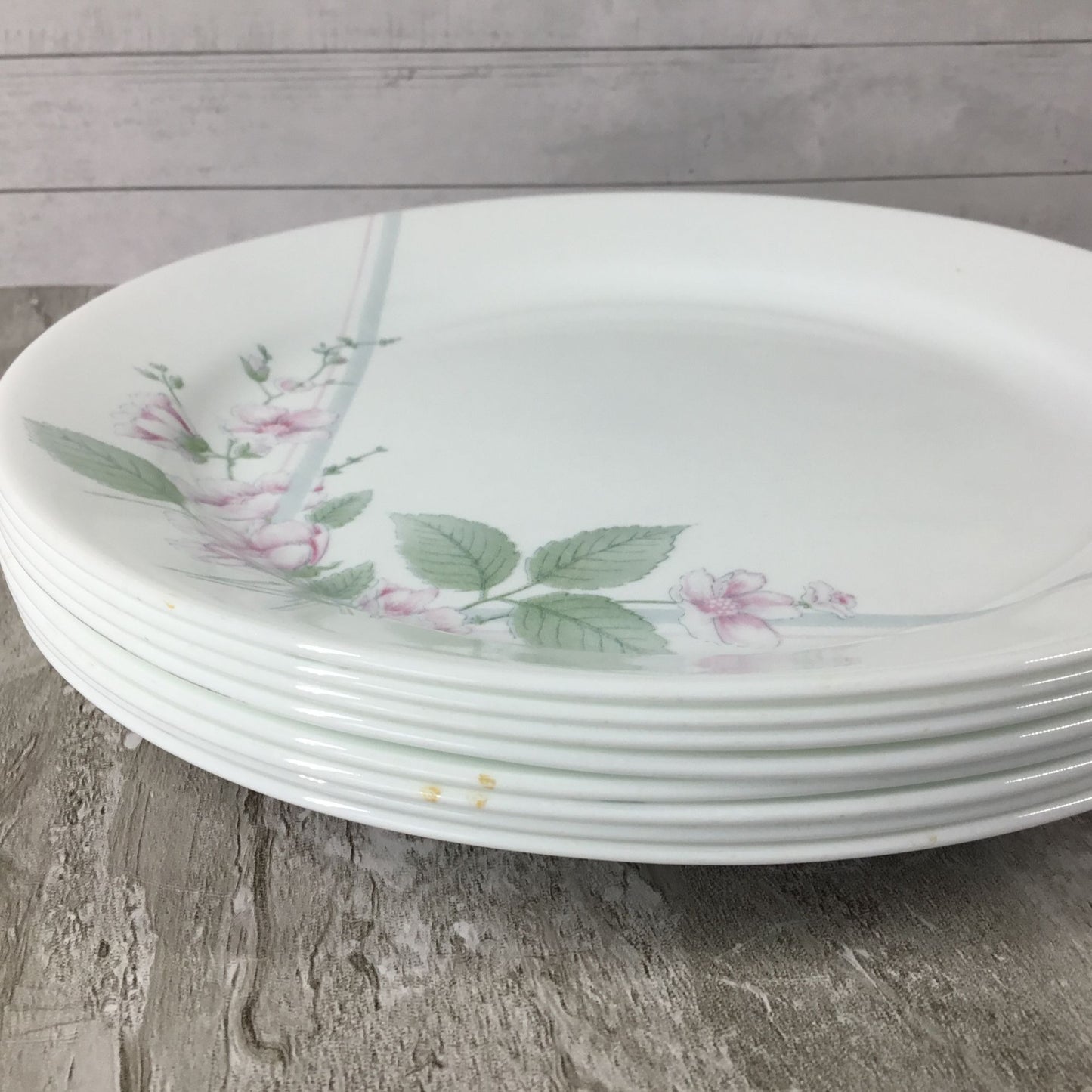 Set Of 4 Corelle Veranda 10 1/4" Dinner Plates With Pink Floral Design