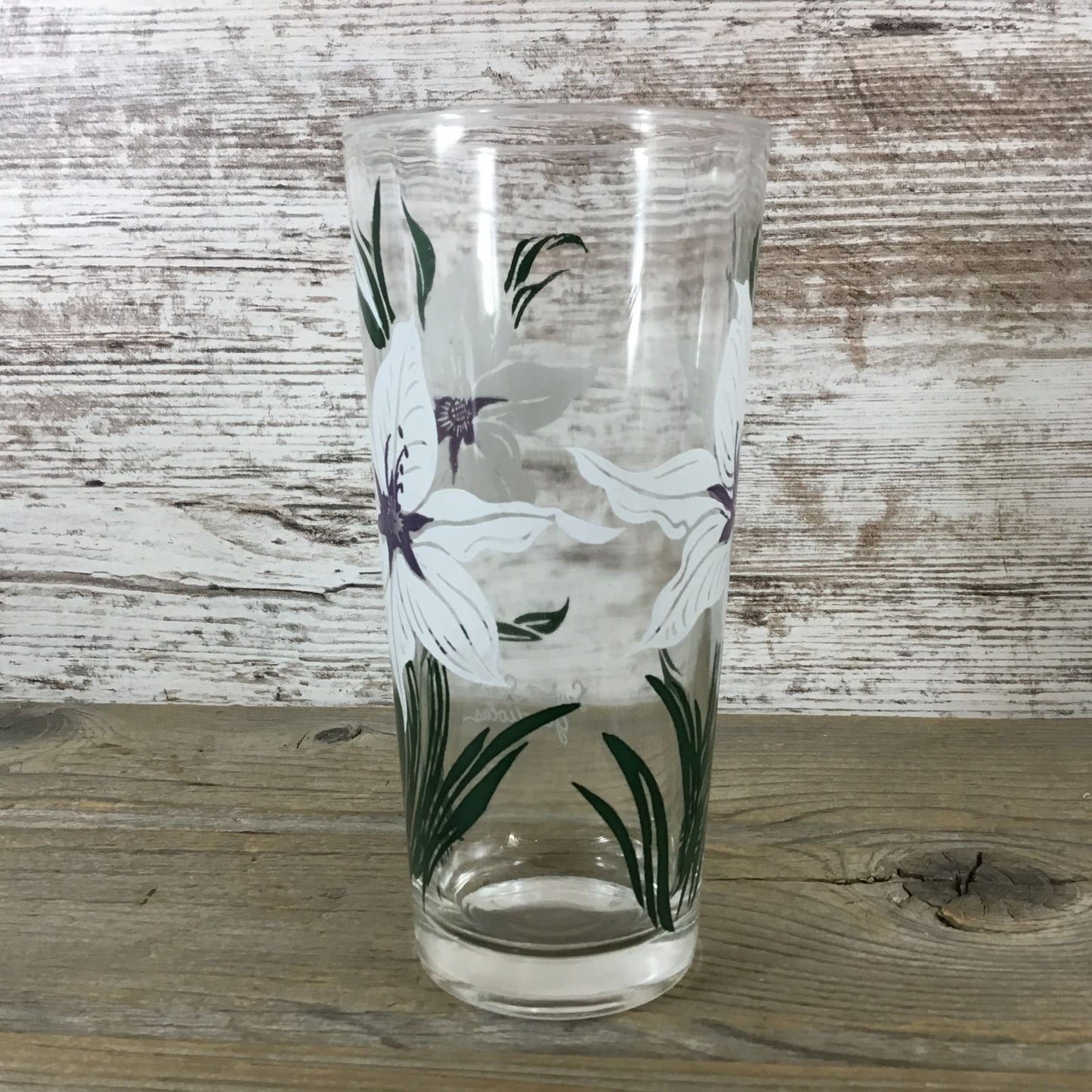 Vintage Boscul Peanut Butter Glass Sweet Scented Gladiolus 6 1/4" Iced Tea Glass