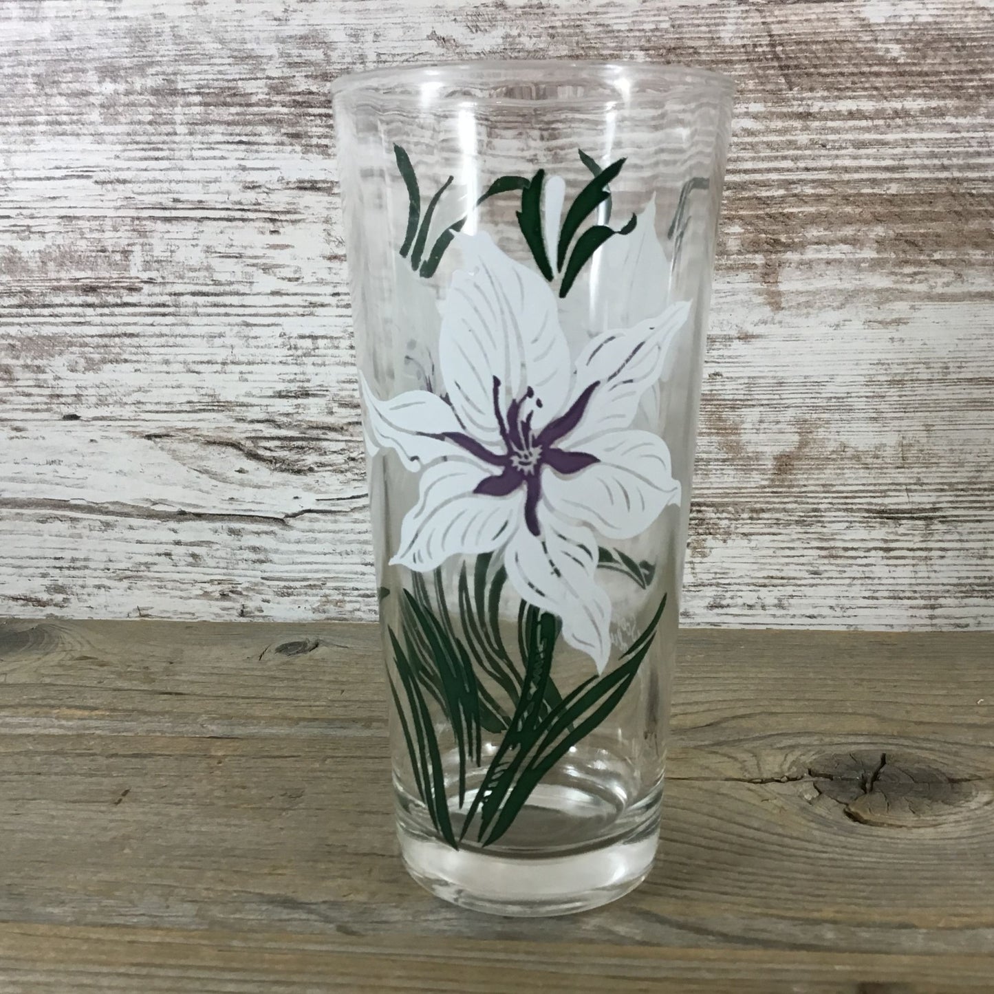 Vintage Boscul Peanut Butter Glass Sweet Scented Gladiolus 6 1/4" Iced Tea Glass