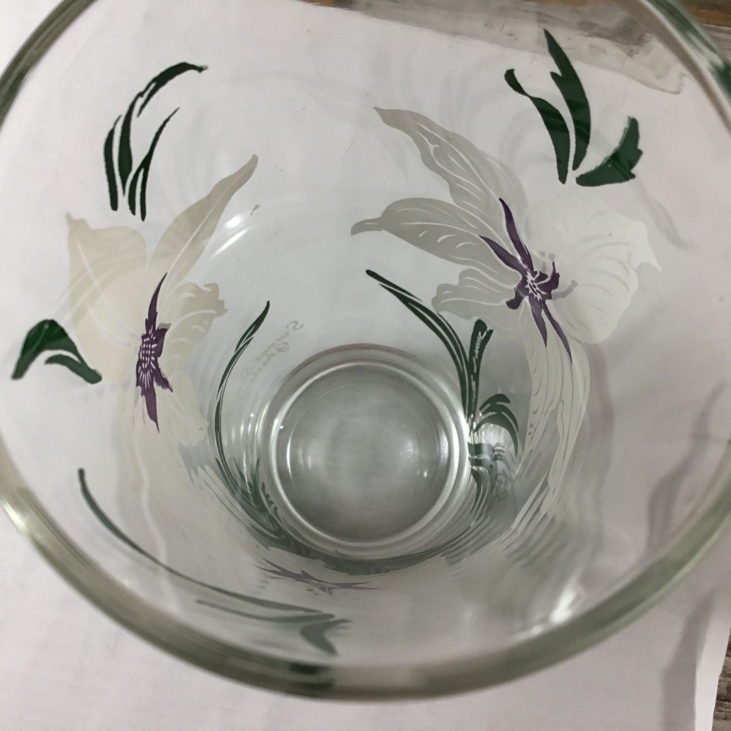 Vintage Boscul Peanut Butter Glass Sweet Scented Gladiolus 6 1/4" Iced Tea Glass