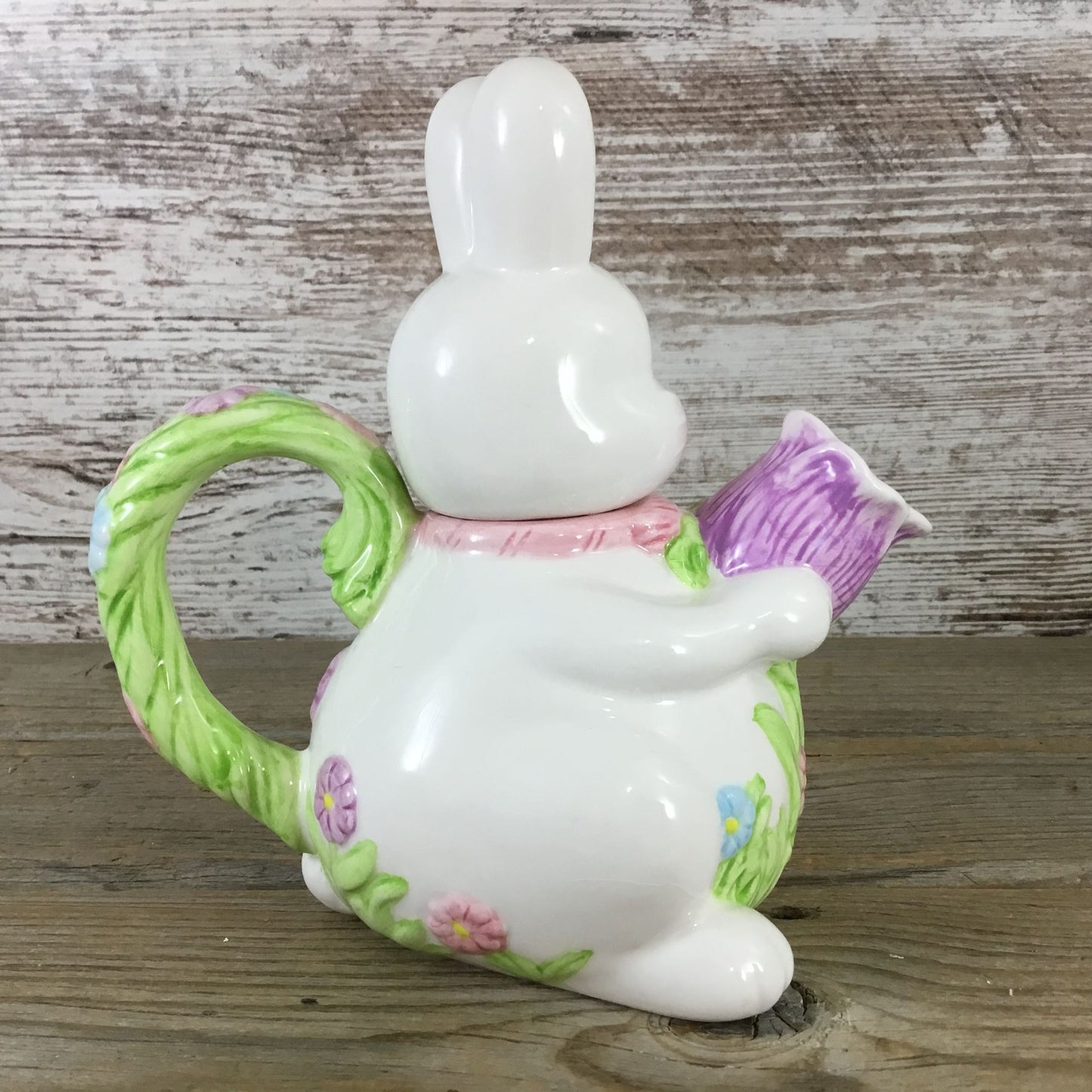 Vintage Easter Bunny Teapot – Pastel Spring Floral