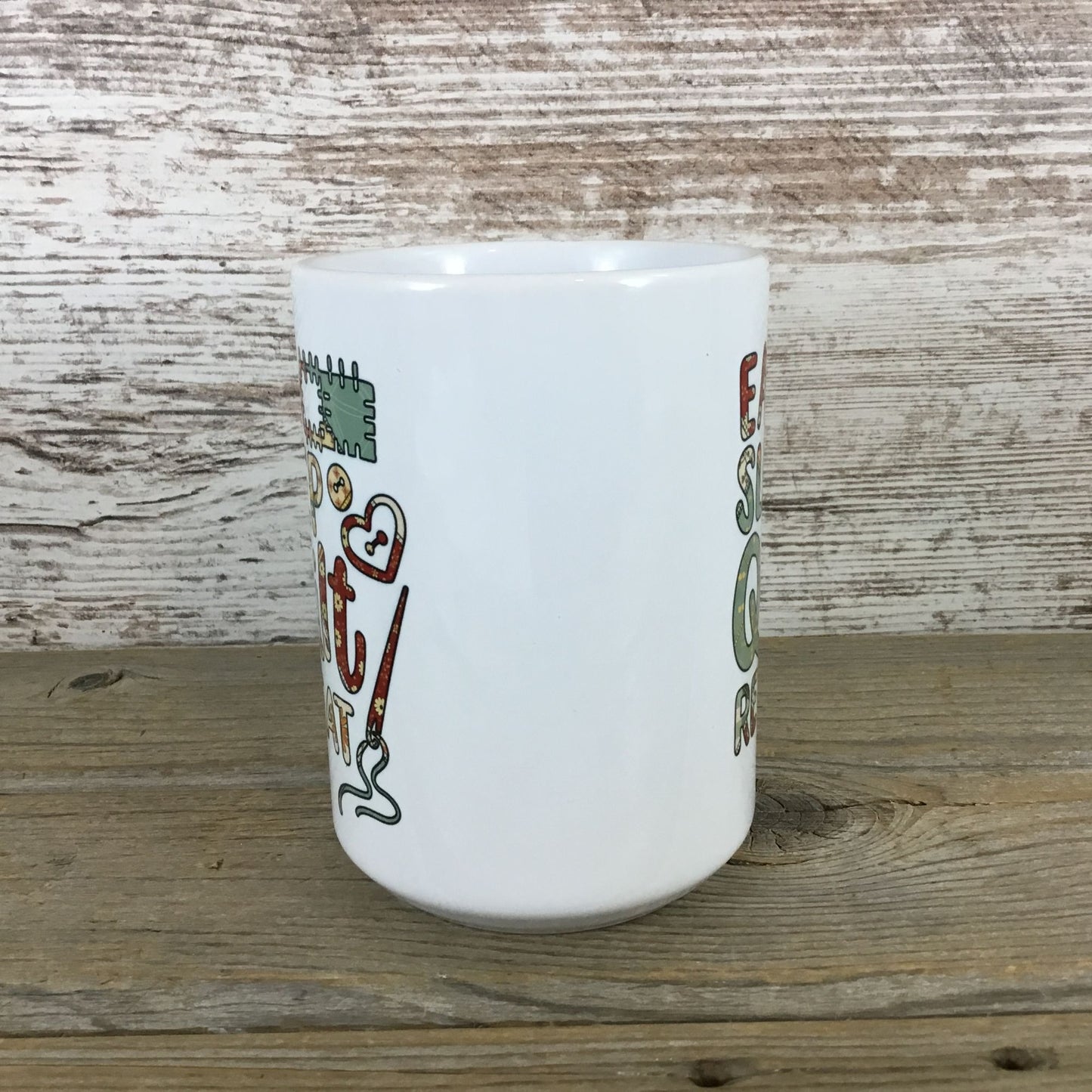 Eat Sleep Quilt Repeat 15 oz Ceramic Coffee Mug