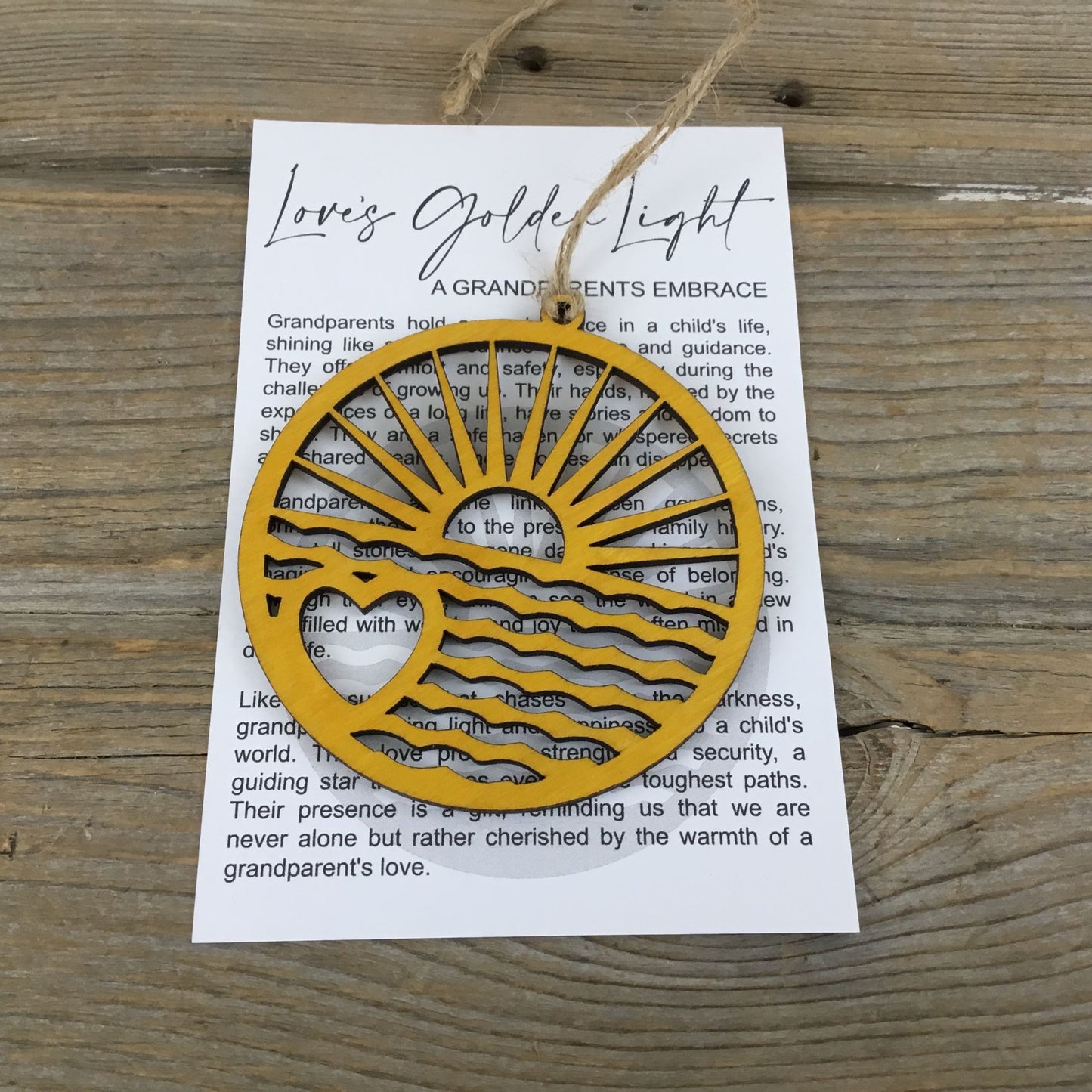 Love’s Golden Light Grandparent Story Card Ornament