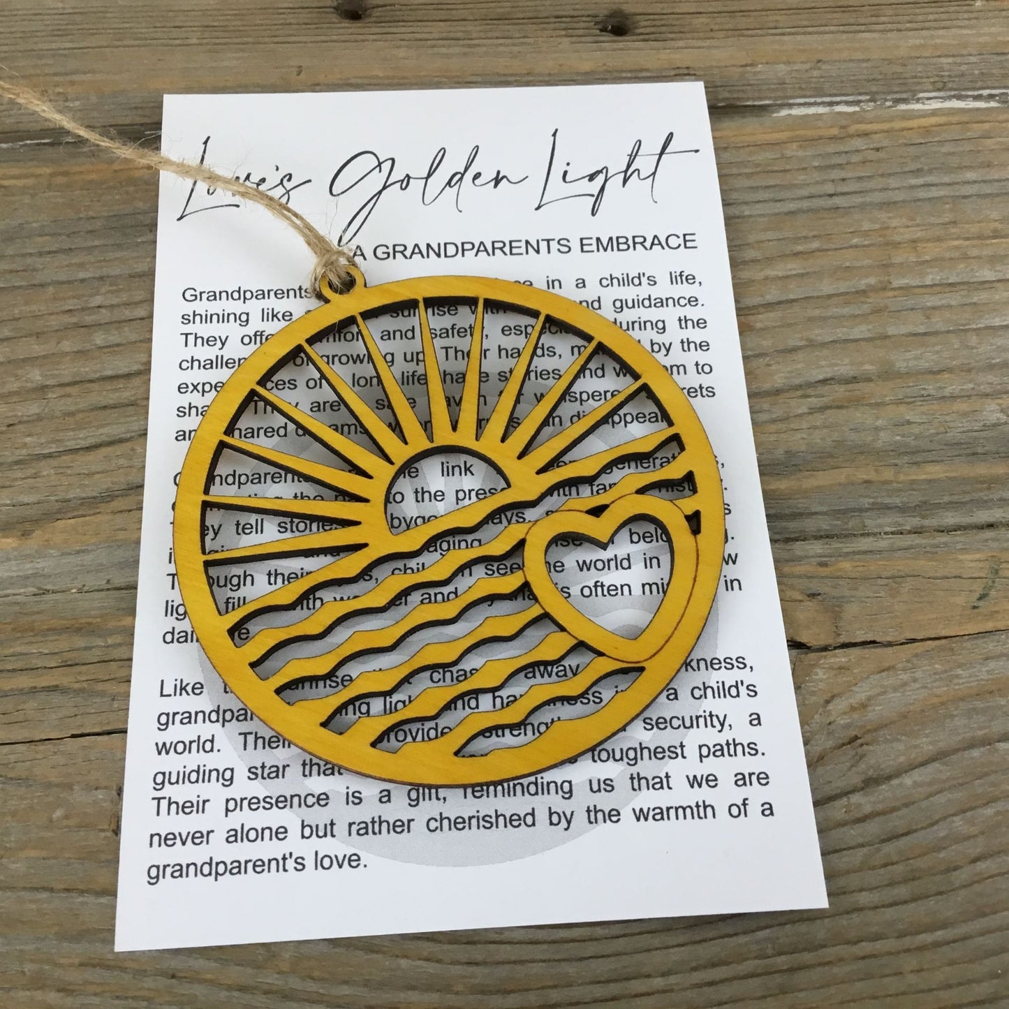 Love’s Golden Light Grandparent Story Card Ornament