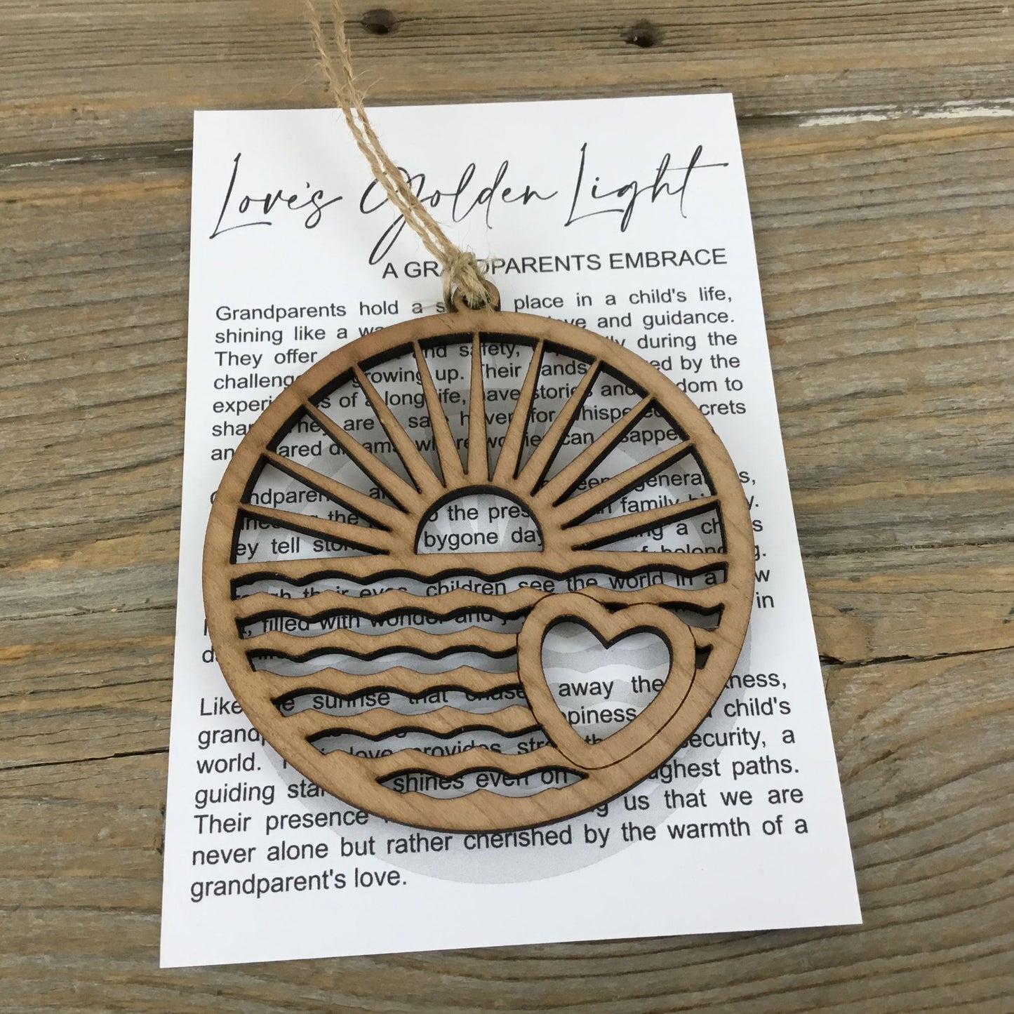 Love’s Golden Light Grandparent Story Card Ornament