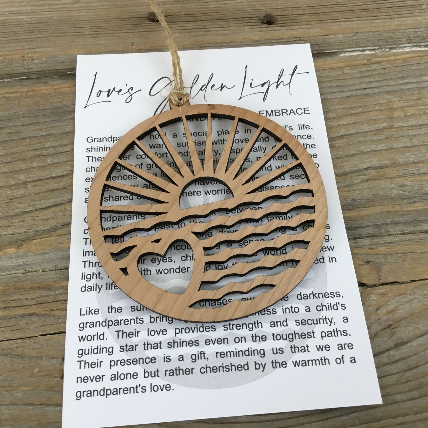 Love’s Golden Light Grandparent Story Card Ornament
