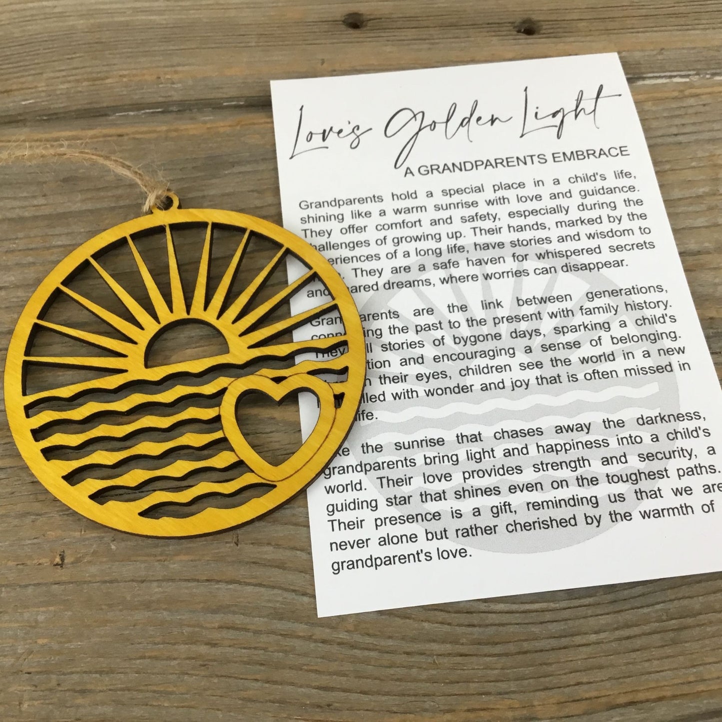 Love’s Golden Light Grandparent Story Card Ornament