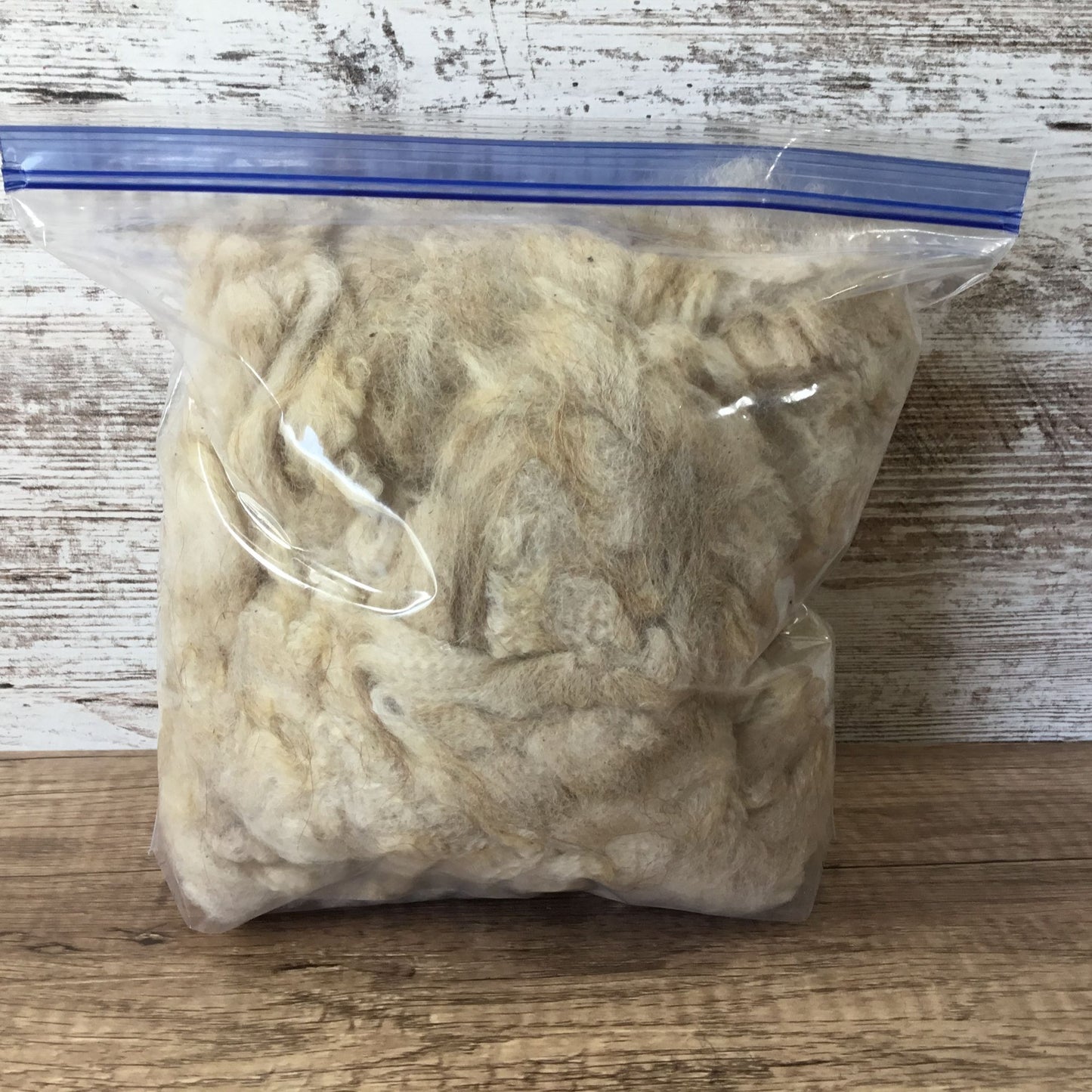 White/Fawn Natural Alpaca Bird Nesting Crafting Fiber - 1 Gallon Bag Uncleaned