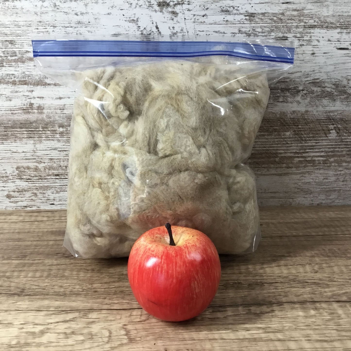 White/Fawn Natural Alpaca Bird Nesting Crafting Fiber - 1 Gallon Bag Uncleaned