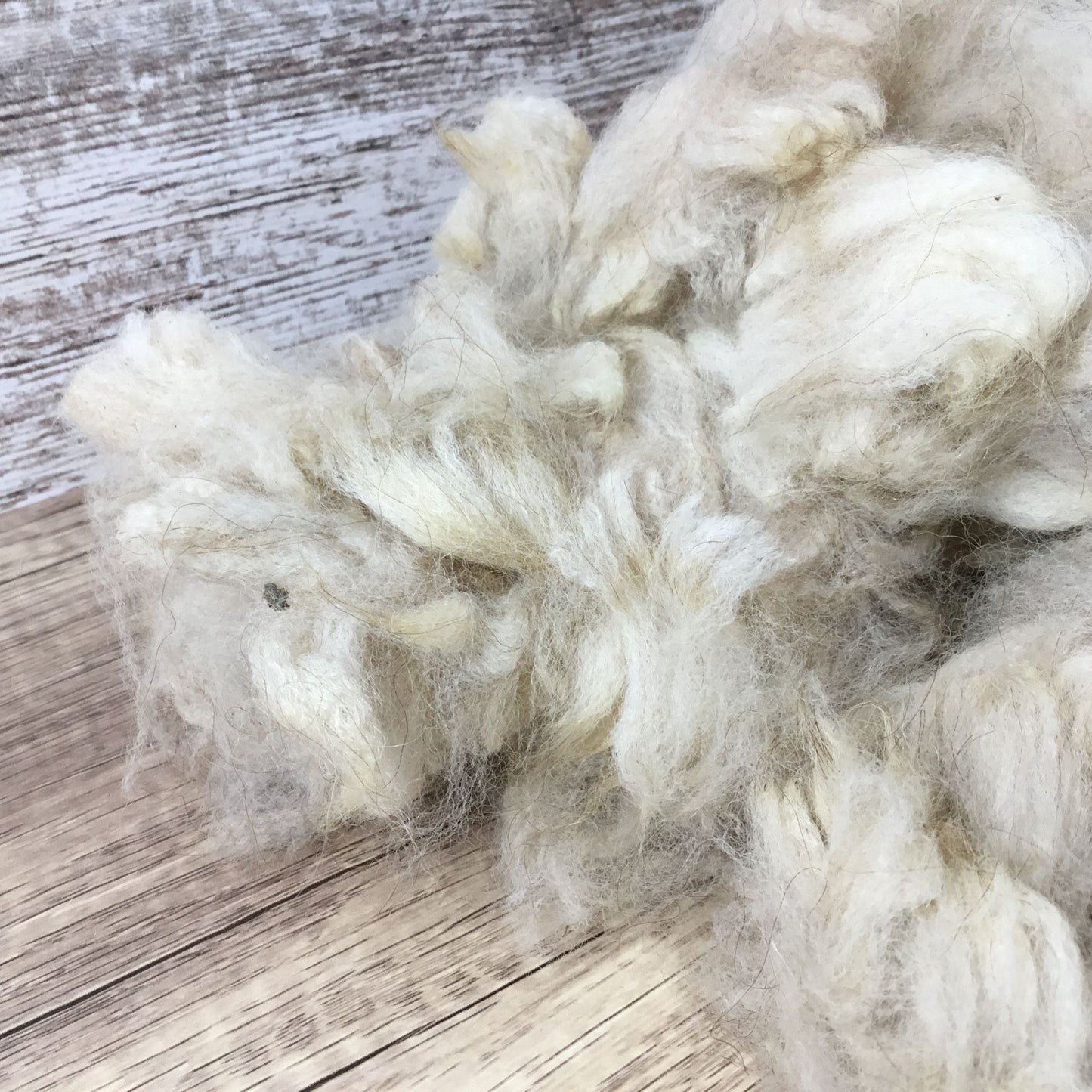 White/Fawn Natural Alpaca Bird Nesting Crafting Fiber - 1 Gallon Bag Uncleaned