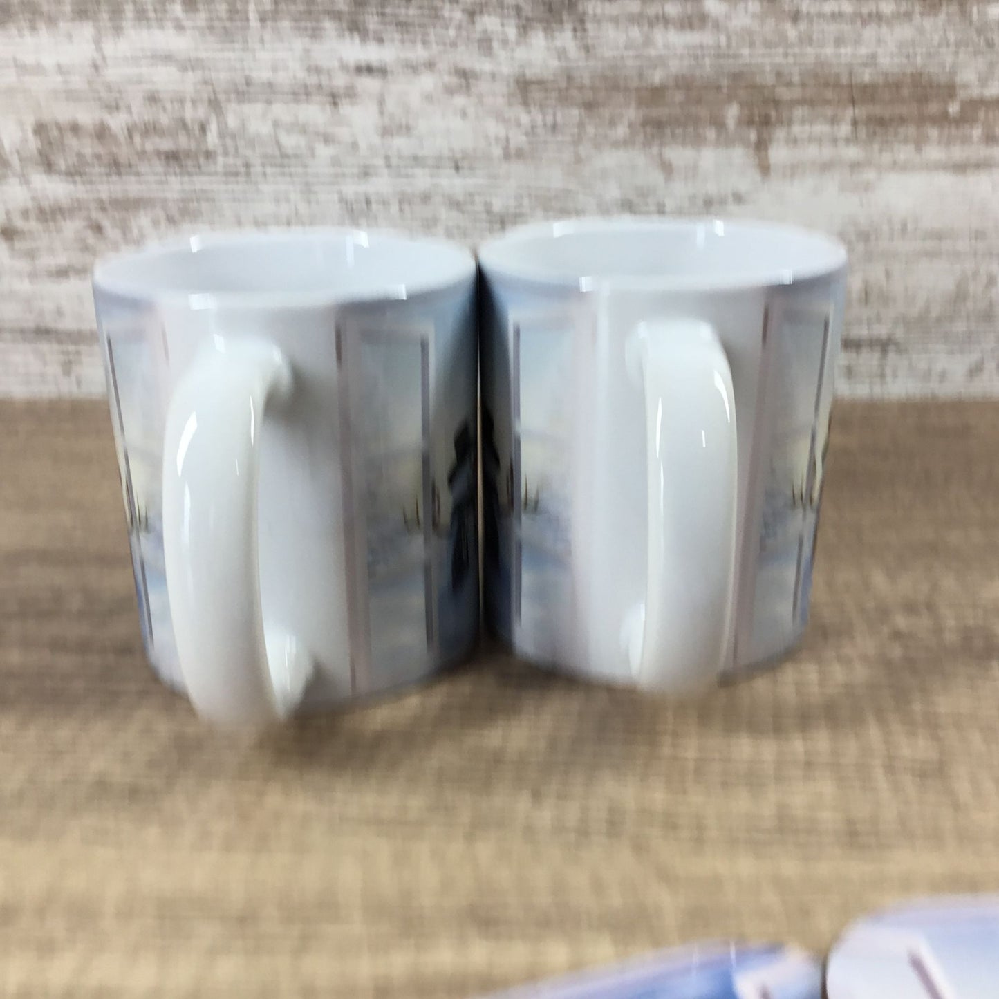 Snowman Winter Scene Coffee Mug & Matching Coasters Set 2 Ceramic 11 Oz Cups