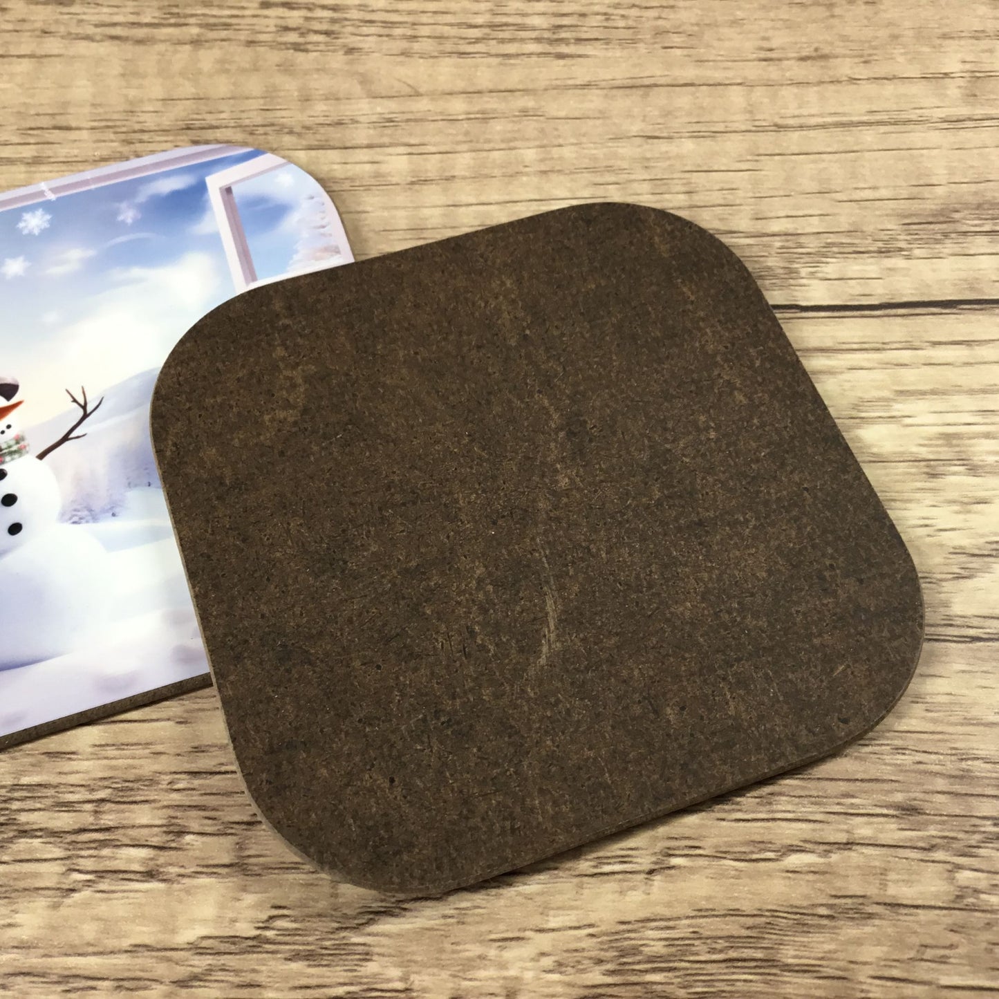 Snowman Winter Scene Coffee Mug & Matching Coasters Set 2 Ceramic 11 Oz Cups