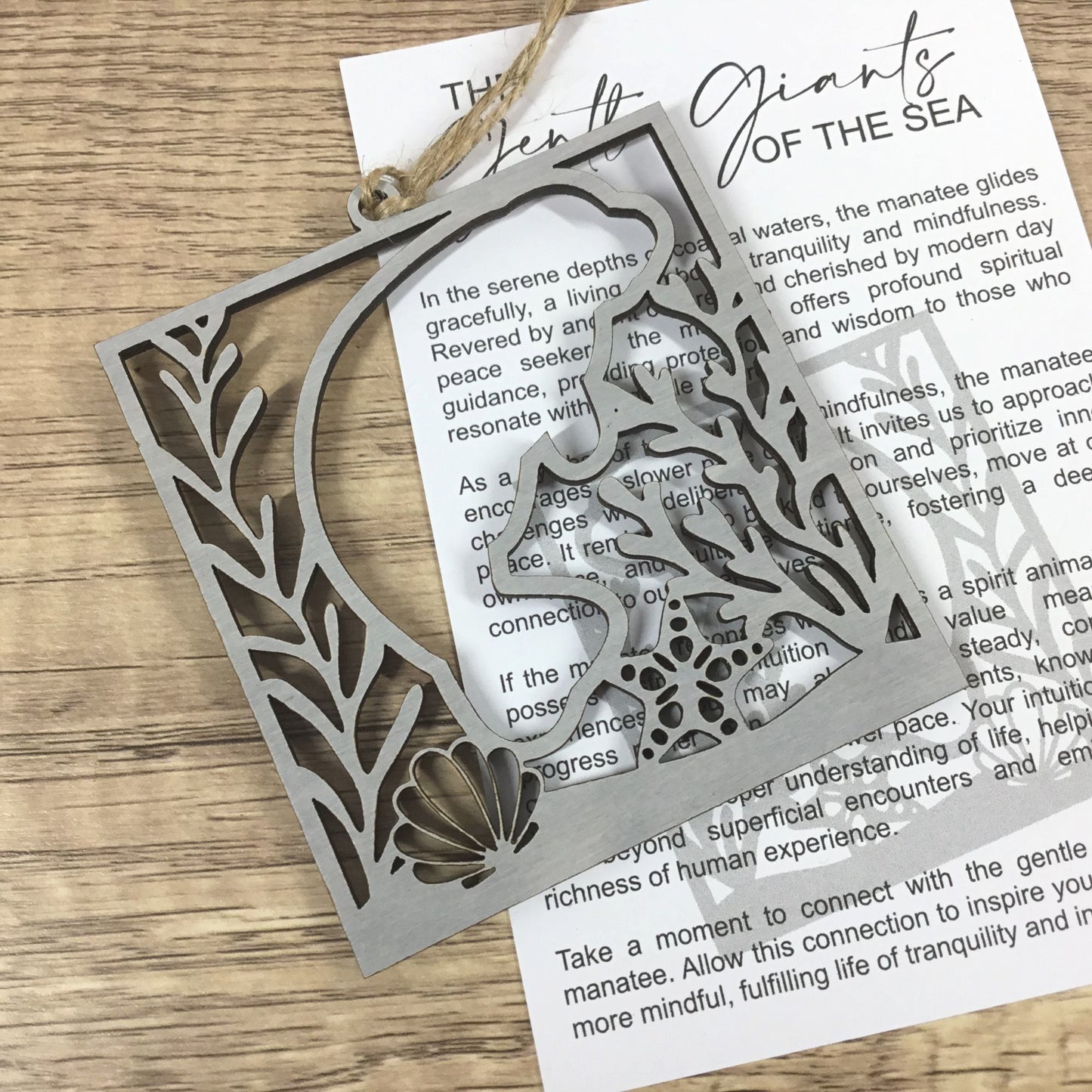 Manatee Story Card Ornament | Gentle Giants of the Sea | Tranquility & Mindfulness Keepsake