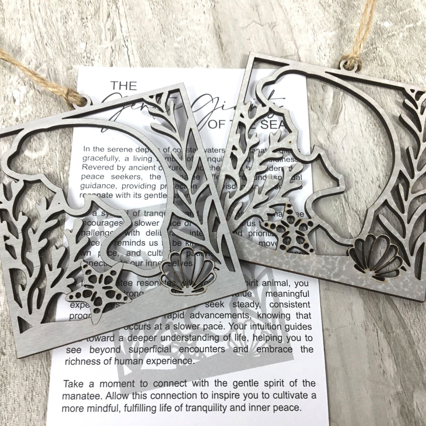 Manatee Story Card Ornament | Gentle Giants of the Sea | Tranquility & Mindfulness Keepsake