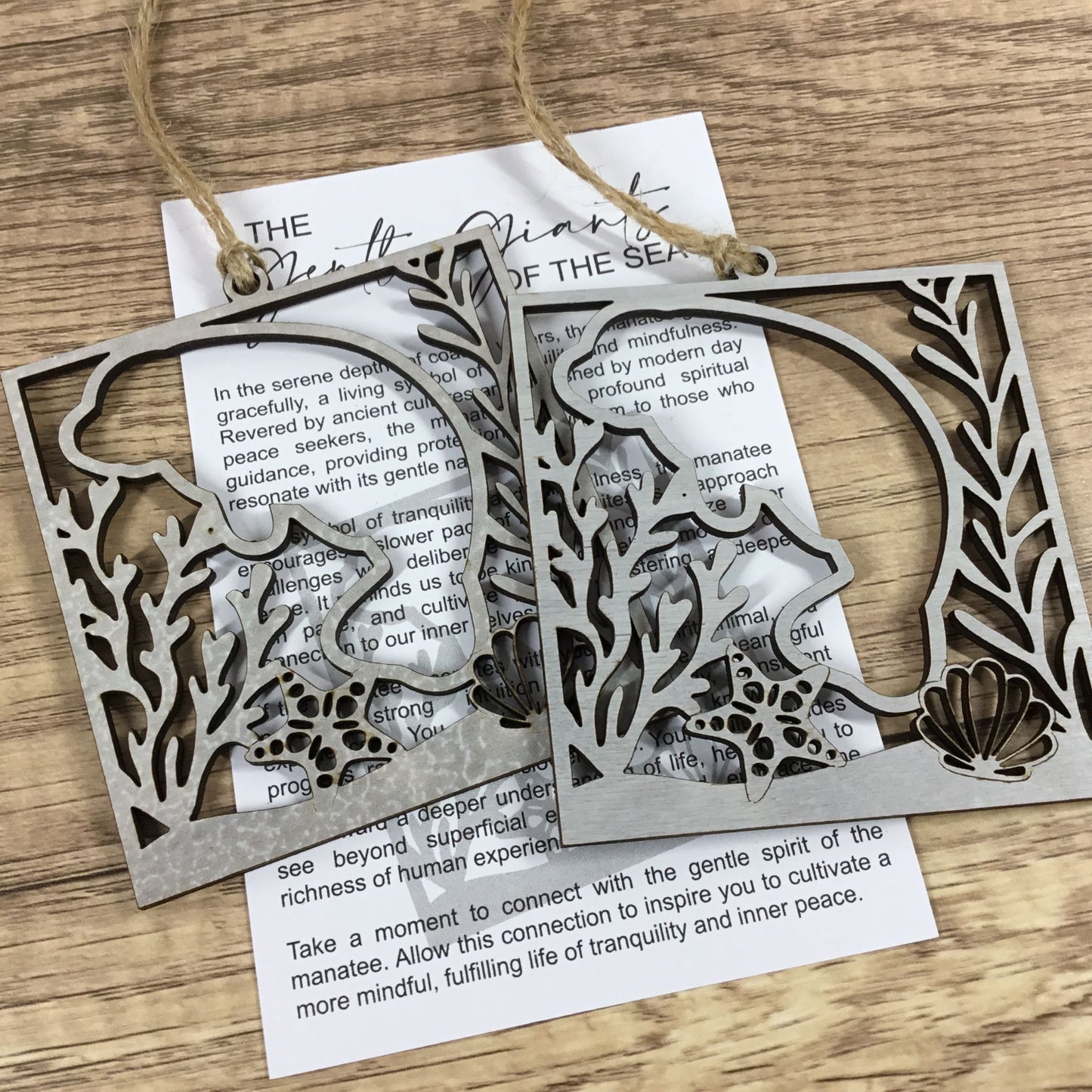 Manatee Story Card Ornament | Gentle Giants of the Sea | Tranquility & Mindfulness Keepsake