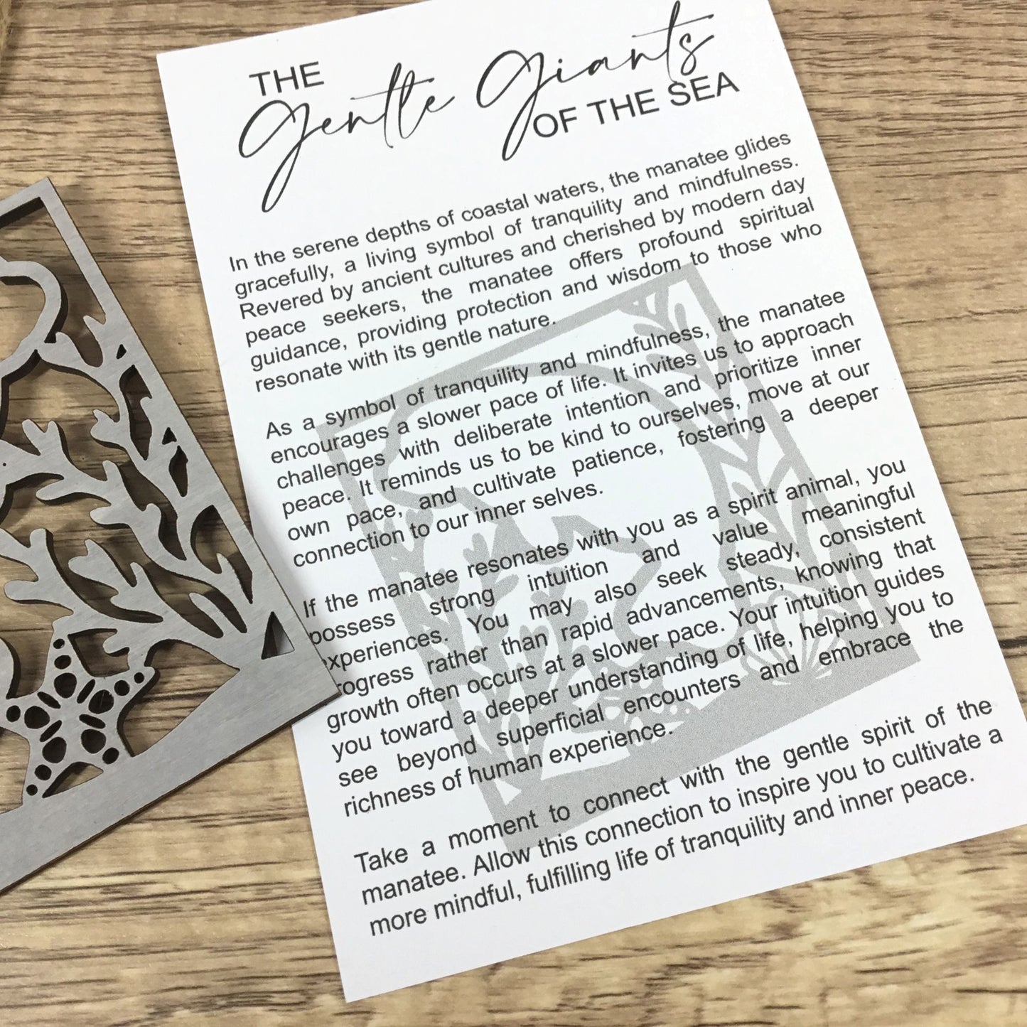 Manatee Story Card Ornament | Gentle Giants of the Sea | Tranquility & Mindfulness Keepsake