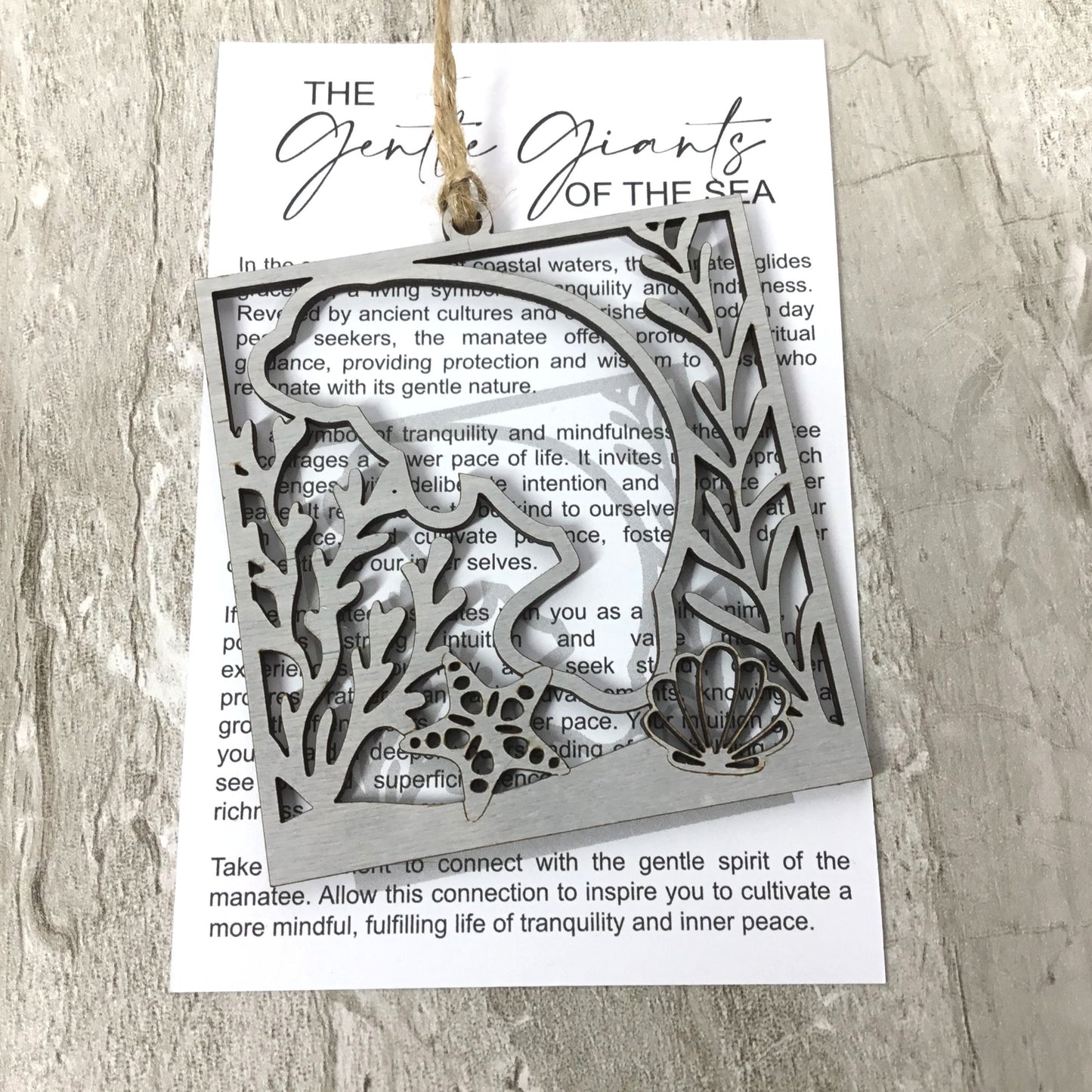 Manatee Story Card Ornament | Gentle Giants of the Sea | Tranquility & Mindfulness Keepsake