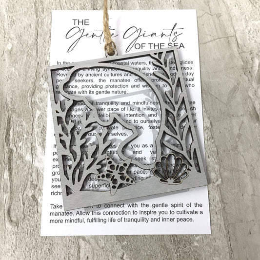 Manatee Story Card Ornament | Gentle Giants of the Sea | Tranquility & Mindfulness Keepsake